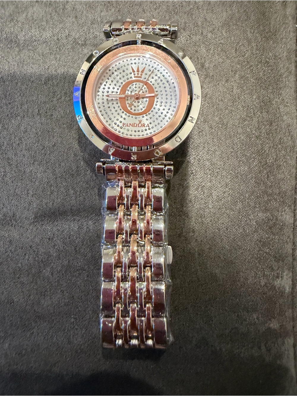 Pandora Silver and Rose Gold Two-Tone Bracelet Watch
